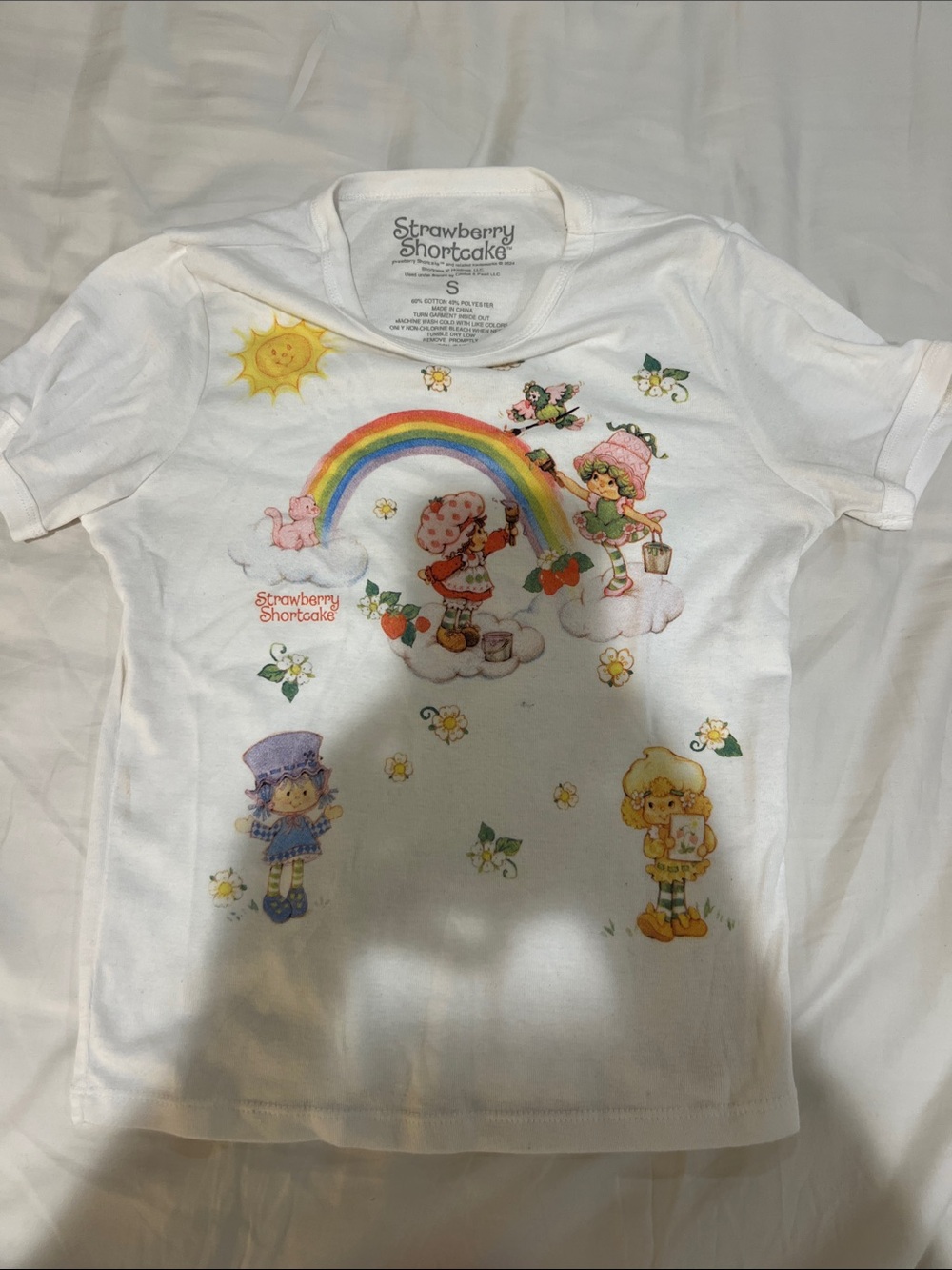 Girls' White Rainbow Graphic Tee